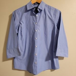 Lands' End Light Blue 3/4 Sleeve Button Down, 6P
